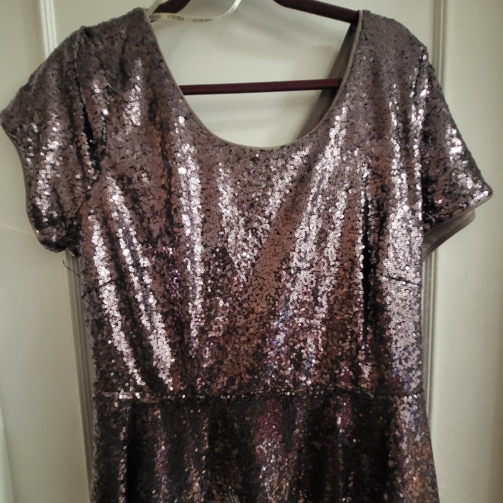 Forever 21+ Bronze Sequin Peplum Top - Plus Size 2X